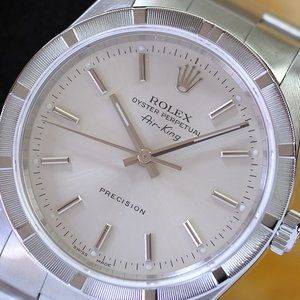 Rolex Airking SS Silver Dial 34mm Watch